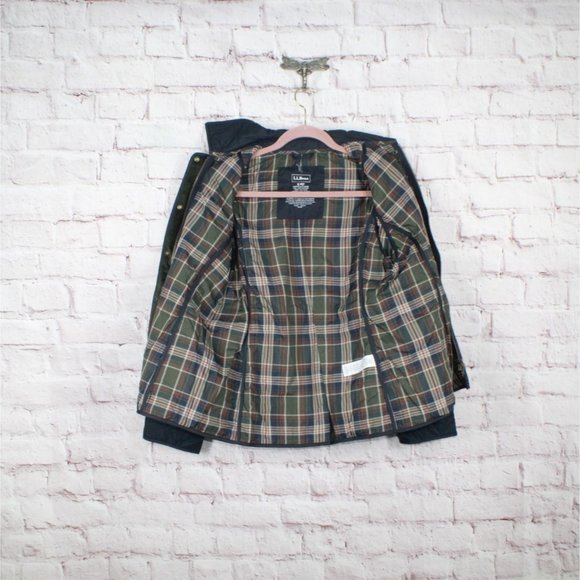 LL Bean Quilted Riding Jacket Flannel Lined Insulated Black Size S Pet - Picture 5 of 9